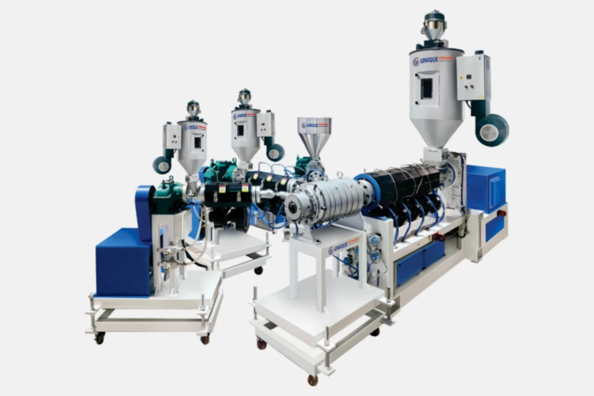 Single screw PVC pipe extrusion machine for HDPE, PPR, and MDPE pipe production with high-speed extruder and steady material flow