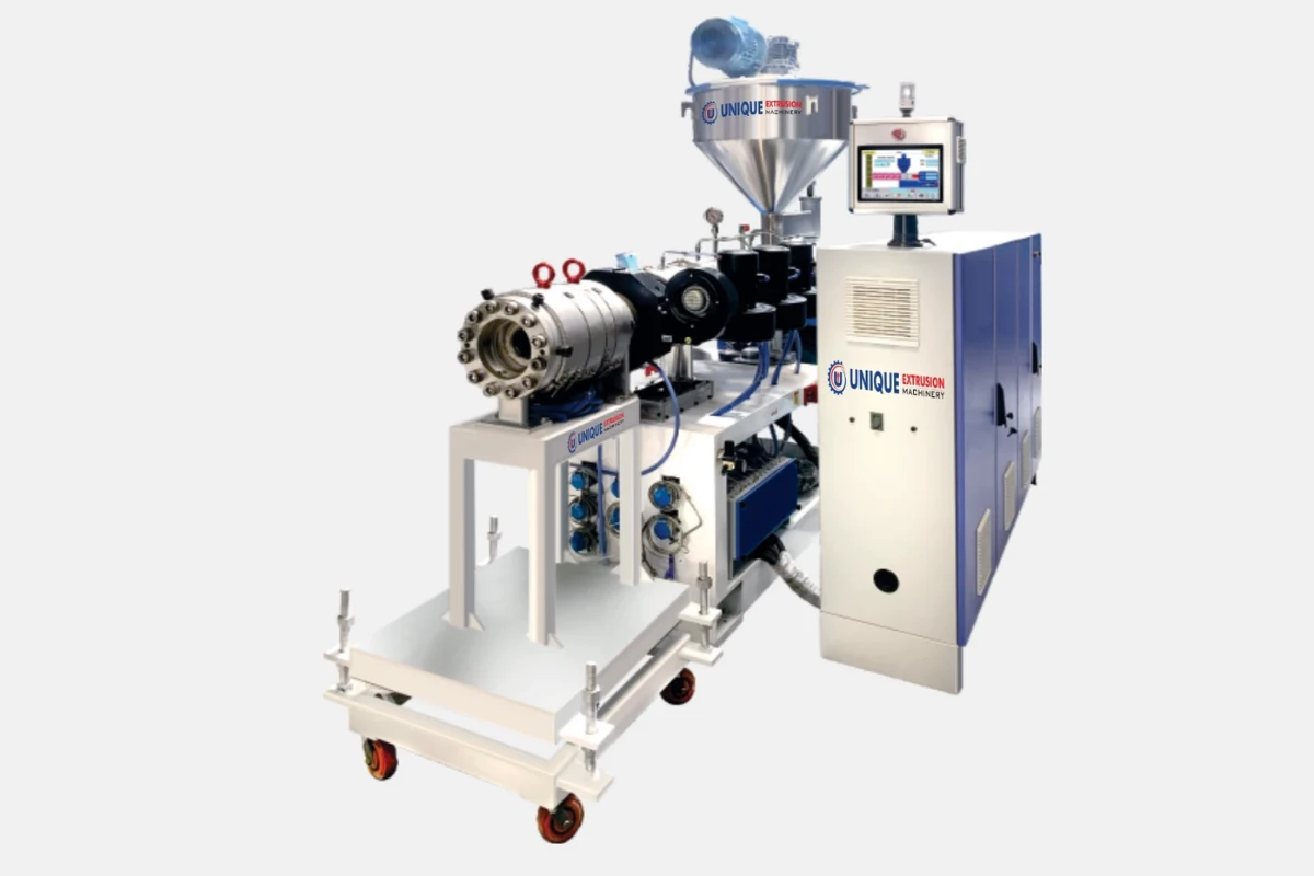 Twin screw PVC pipe making machine for rigid PVC, UPVC, and RPVC pipe production with parallel screw extrusion system